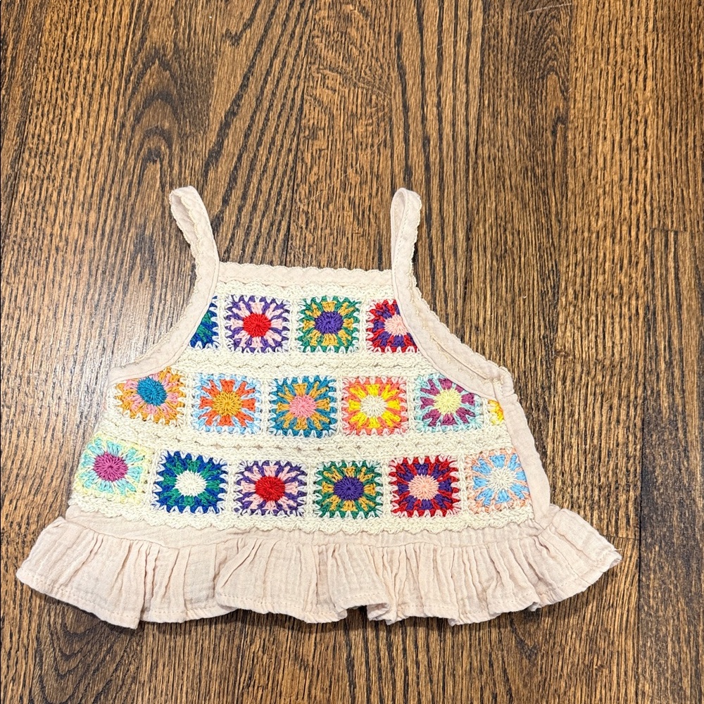 Tan crochet Tank 9-12 Months